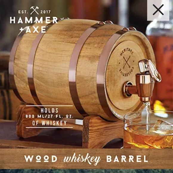 NWT Hammer + Axe Wood Whiskey Barrel 800 ml - Picture 4 of 8